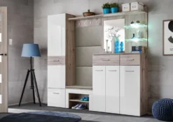 Mobile d'ingresso moderno bianco e quercia IP15