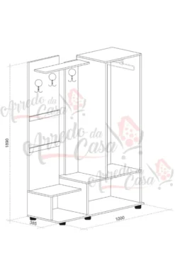 Mobile guardaroba per ingresso nero e bianco legno IU19