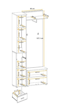 Mobile ingresso appendiabiti moderno IP17