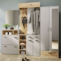 Mobile ingresso componibile grigio e rovere II15