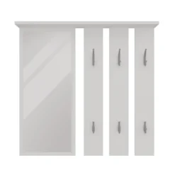 Mobile ingresso con appendiabiti e scarpiera bianco e grigio MIT2