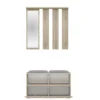 Mobile ingresso con appendiabiti e scarpiera rovere chiaro e grigio MIT2
