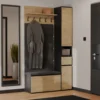 Mobile ingresso con scarpiera 110x202,5 cm rovere e nero MIT21