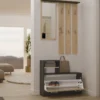 Mobile ingresso con specchio 85x180 cm rovere e antracite MIT1
