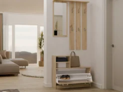 Mobile ingresso con specchio 85x180 cm rovere MIT1