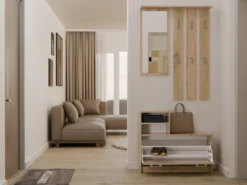 Mobile ingresso con specchio 85x180 cm rovere MIT1