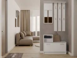 Mobile ingresso con specchio 85x180 cm bianco MIT1