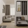 Mobile ingresso con specchio 85x180 cm nero MIT1