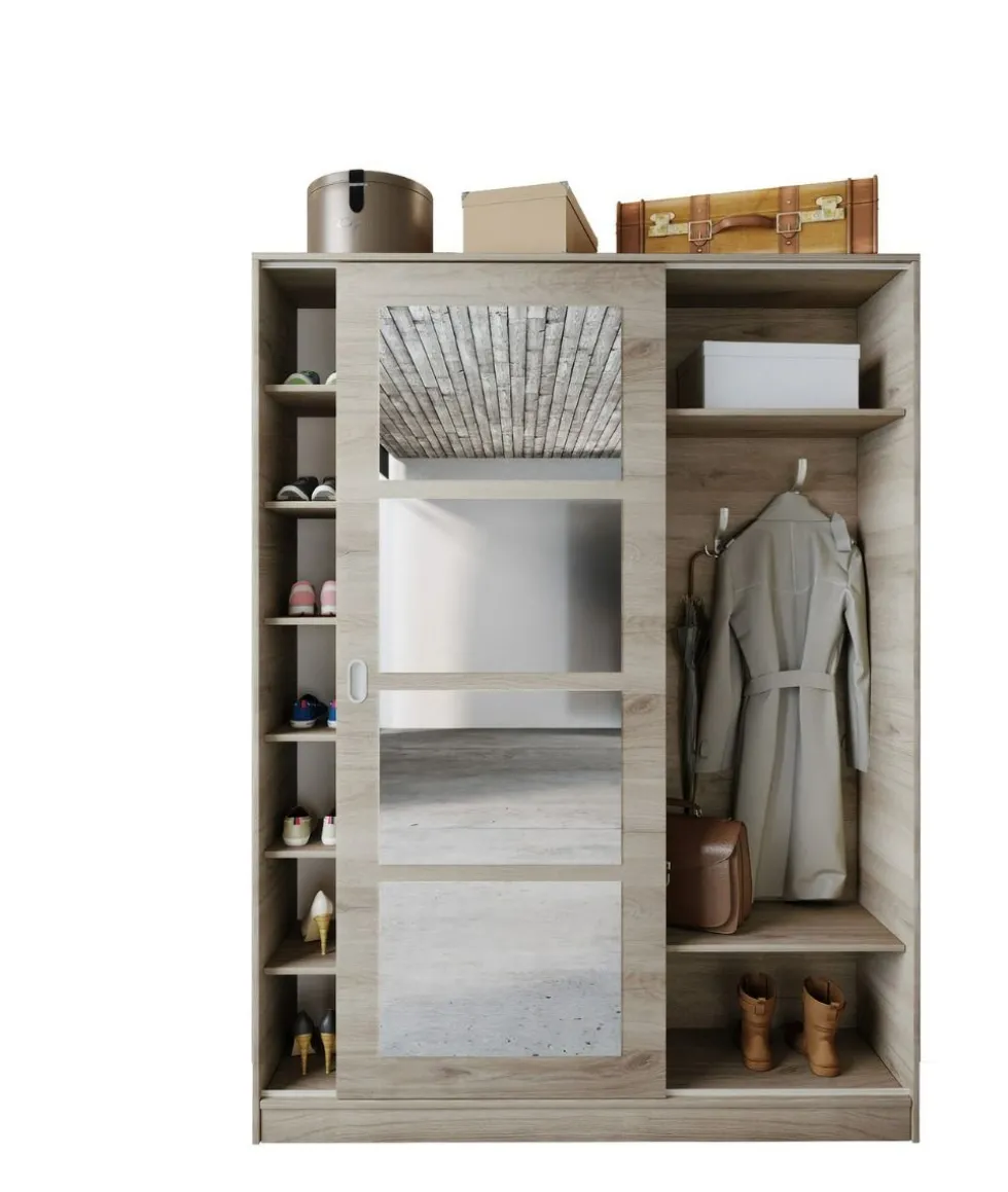 Mobile ingresso con specchio in rovere chiaro II2