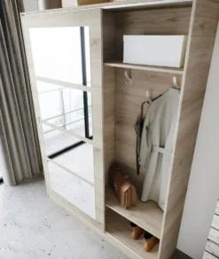 Mobile ingresso con specchio in rovere chiaro II2