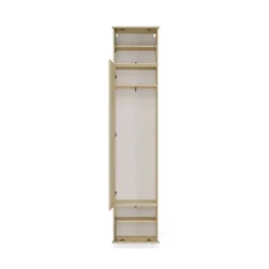 Mobile ingresso guardaroba 200x238 con panca rovere chiaro e grigio MIT13