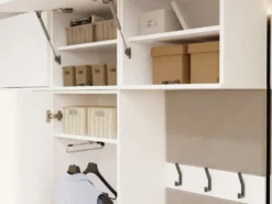 Mobile ingresso guardaroba 200x238 con panca bianco e beige cashmere MIT13