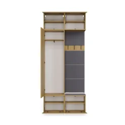 Mobile ingresso guardarobe 100x238 con appendiabiti rovere e grigio MIT15