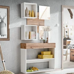 Mobile ingresso moderno bianco e rovere IP4