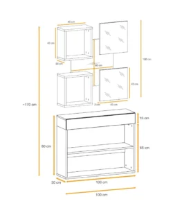 Mobile ingresso moderno bianco e rovere IP4