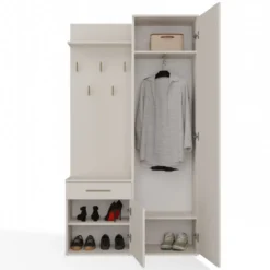 Mobile ingresso moderno con specchio beige cashmere MIT3