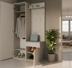 Mobile ingresso moderno con specchio beige cashmere MIT3
