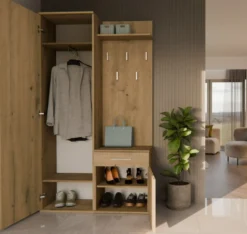 Mobile ingresso moderno con specchio rovere MIT3