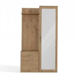 Mobile ingresso moderno con specchio rovere MIT3