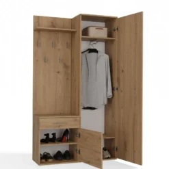 Mobile ingresso moderno con specchio rovere MIT3