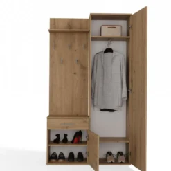 Mobile ingresso moderno con specchio rovere MIT3