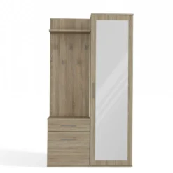 Mobile ingresso moderno con specchio rovere chiaro MIT3