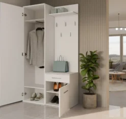 Mobile ingresso moderno con specchio bianco MIT3