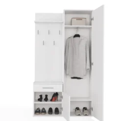 Mobile ingresso moderno con specchio bianco MIT3