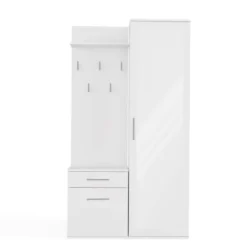 Mobile ingresso moderno con specchio bianco MIT3