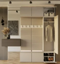 Mobile ingresso moderno 150x238 con scarpiera beige cashmere MIT10