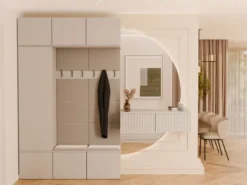 Mobile ingresso moderno 150x238 con scarpiera beige cashmere MIT10