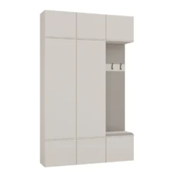 Mobile ingresso moderno 150x238 con guardaroba beige cashmere MIT11