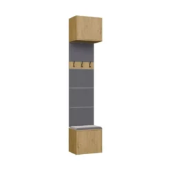 Mobile ingresso moderno 150x238 con guardaroba rovere e grigio MIT11