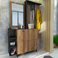 Mobile ingresso nero e rovere scuro IU27