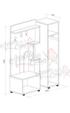 Mobile ingresso rovere naturale e grigio scuro IU25