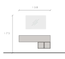 Mobile ingresso sospeso con cubi a giorno 138x58 cm grigio e piombo IL1