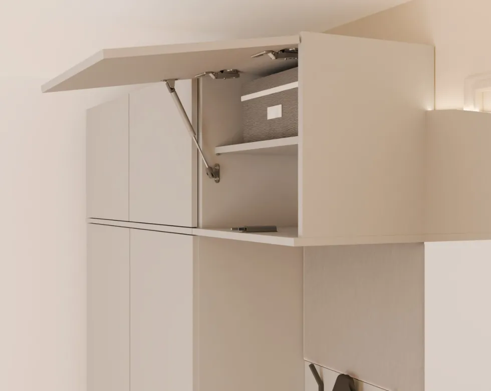 Mobile ingresso 200x238 cm con guardaroba e scarpiera beige cashmere MIT12