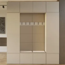 Mobile ingresso 200x238 cm con guardaroba e scarpiera beige cashmere MIT12