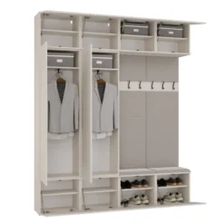 Mobile ingresso 200x238 cm con guardaroba e scarpiera beige cashmere MIT12