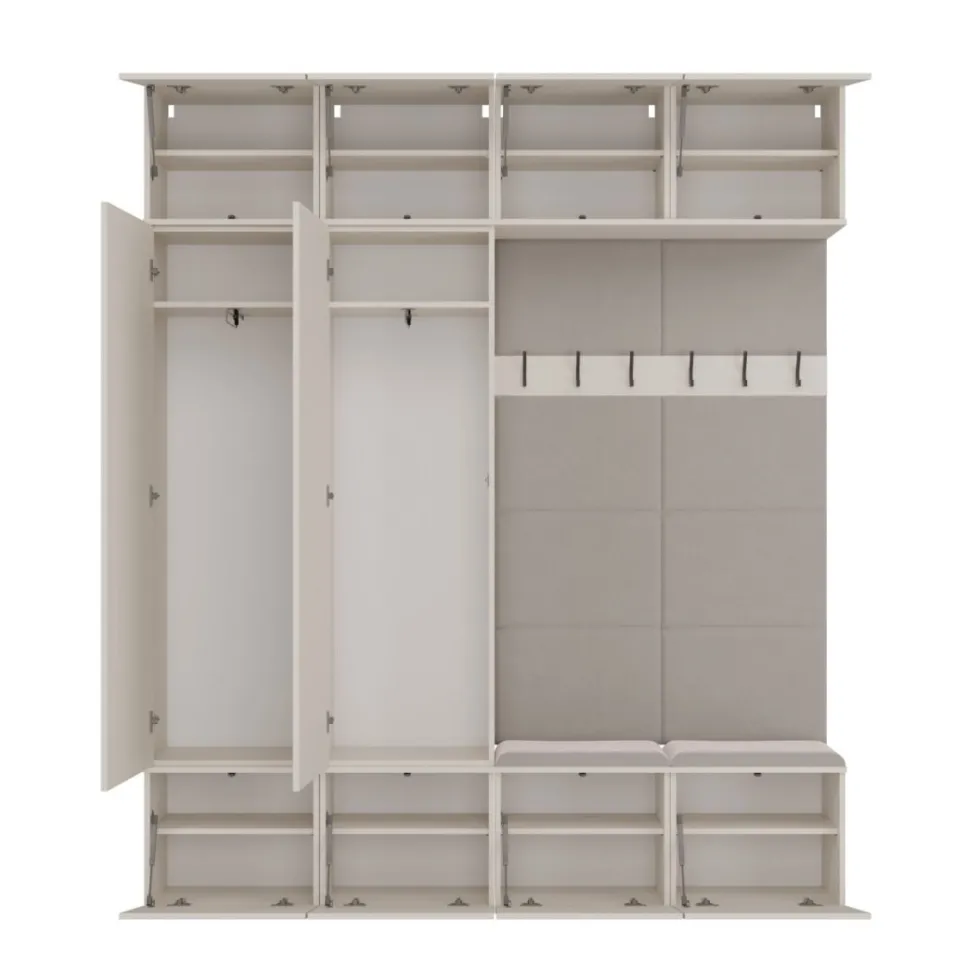 Mobile ingresso 200x238 cm con guardaroba e scarpiera beige cashmere MIT12
