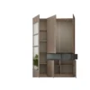 Mobile ingresso 150x218 cm marrone moka e grigio lucido con 4 specchi II25