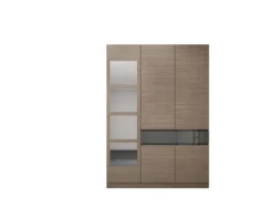 Mobile ingresso 150x218 cm marrone moka e grigio lucido con 4 specchi II25