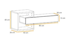 Mobile ingresso 100x160cm sospeso con specchi design moderno rovere e nero IP2