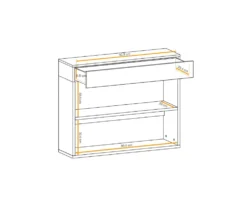 Mobile ingresso 100x190cm sospeso con pensili a giorno e specchi design moderno rovere e nero IP4