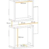 Mobile ingresso 100x170cm sospeso con pensili a giorno design moderno rovere e nero IP3