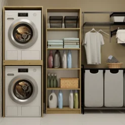 Mobile lavatrice e asciugatrice 64x180 cm in rovere MLT3