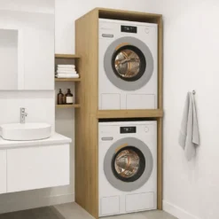 Mobile lavatrice e asciugatrice 64x180 cm in rovere MLT3