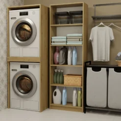 Mobile lavatrice e asciugatrice 64x180 cm in rovere MLT3