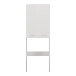 Mobile lavatrice moderno 64x180 cm con 3 ripiani bianco opaco MLT8