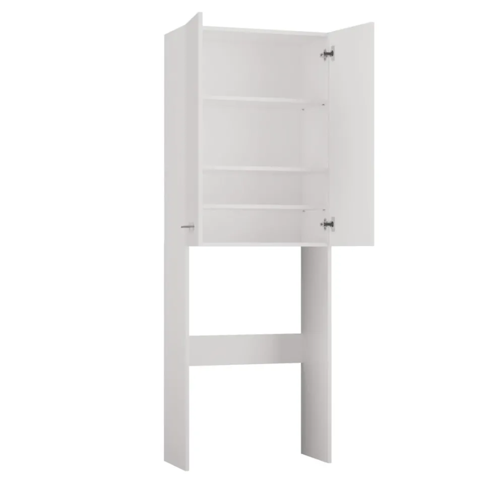 Mobile lavatrice moderno 64x180 cm con 3 ripiani bianco opaco MLT8